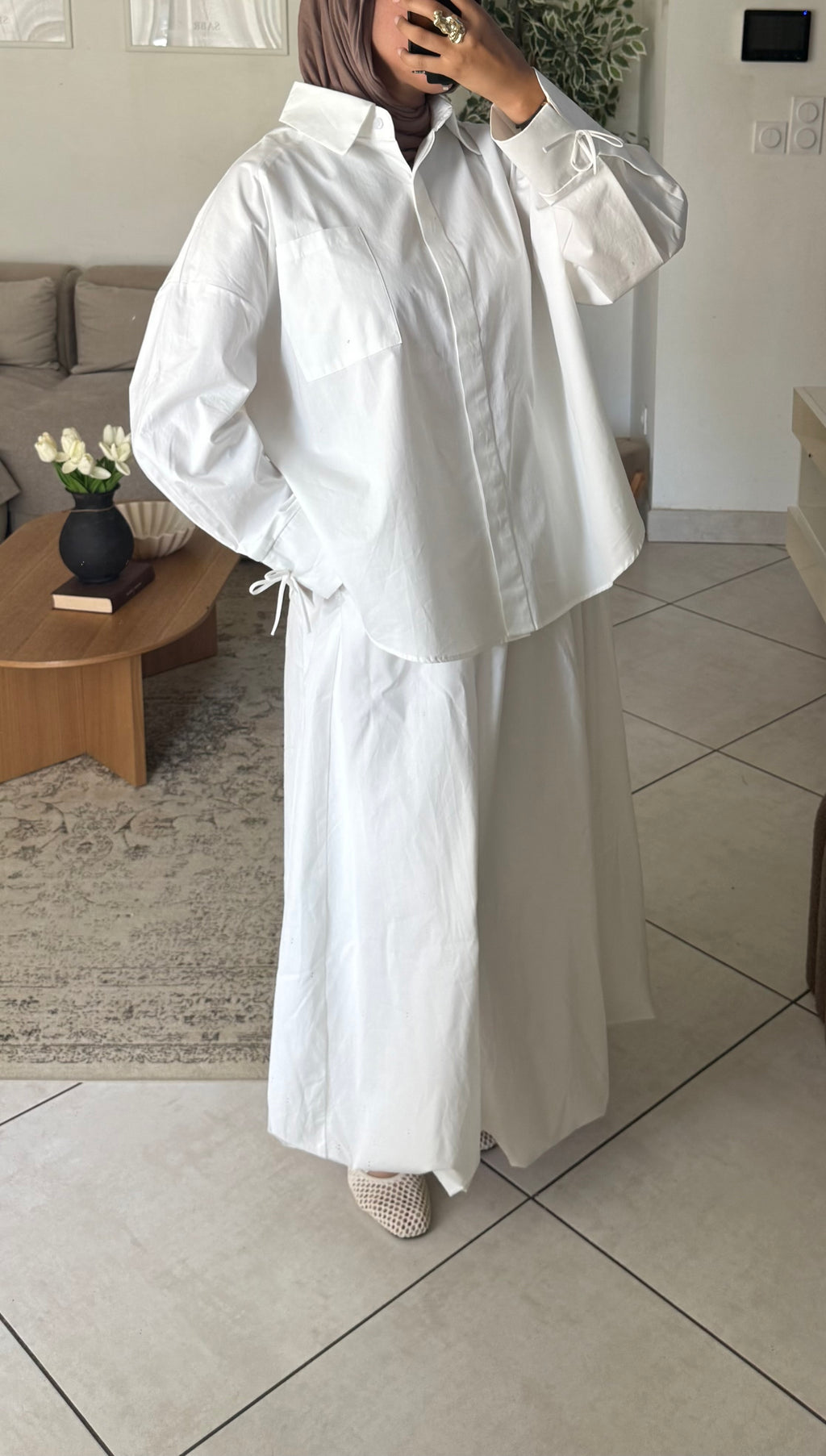 JUPE COTON BALLON BLANC