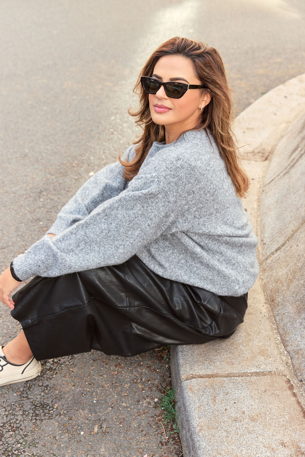 Pull Winter col rond Gris