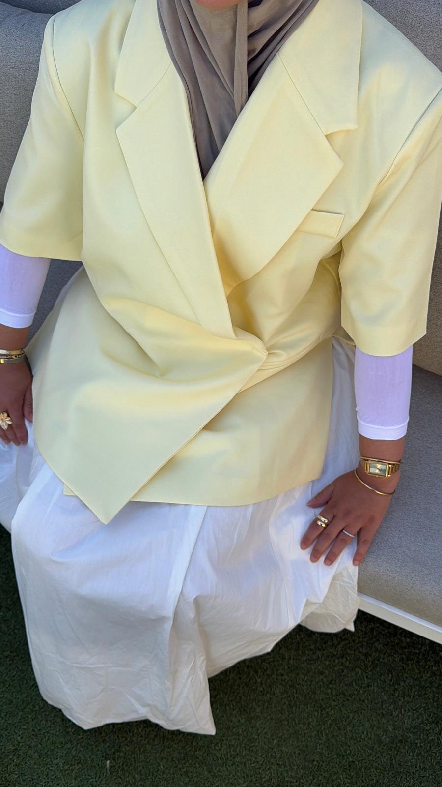 BLAZER MANCHES COURTES  JAUNE