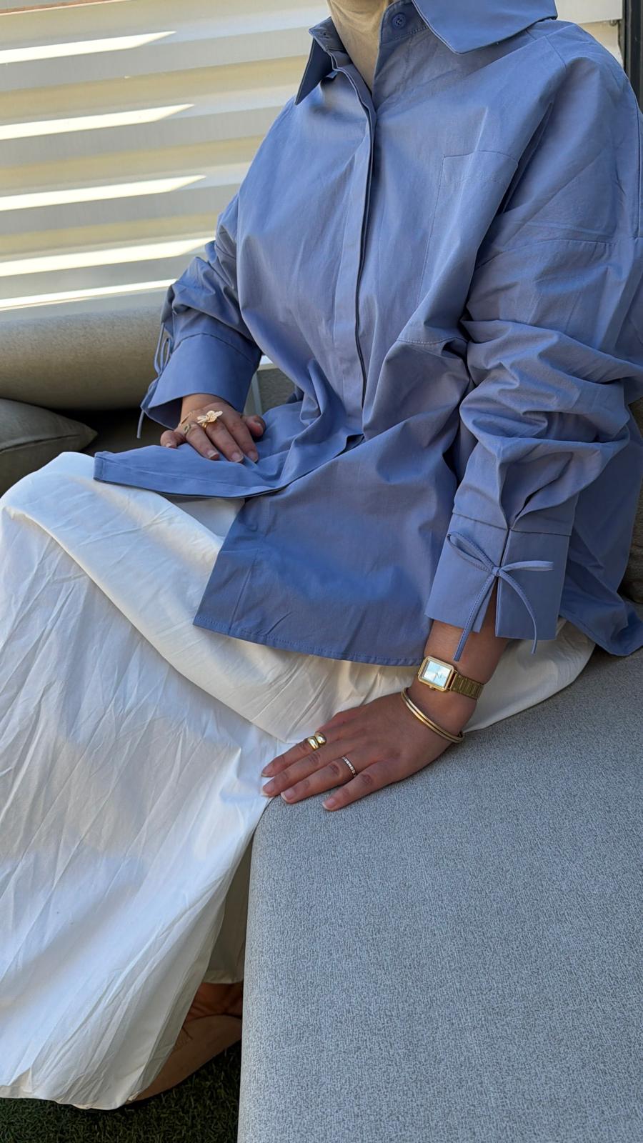 CHEMISE OVERSIZE "HORIZON BLEU"